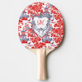  Chinoiserie Delft Frans Blauw monogram Tafeltennisbatje (Voorkant)
