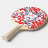  Chinoiserie Delft Frans Blauw monogram Tafeltennisbatje (Voorkant Gekanteld)