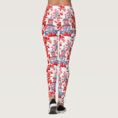  Chinoiserie Delft Frans rood blauw Leggings (Achterkant)