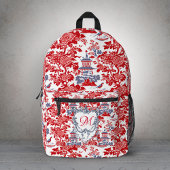 Chinoiserie Delft Frans rood blauw monogram Bedrukte Rugzak