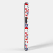 Chinoiserie Delft Frans rood blauw monogram Case-Mate iPhone Case (Achterkant / Rechts)