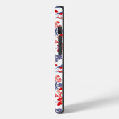 Chinoiserie Delft Frans rood blauw monogram Case-Mate iPhone Case (Achterkant / Links)