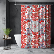  Chinoiserie Delft Frans rood blauw monogram