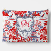  Chinoiserie Delft Frans rood blauw monogram Etui (Voorkant)