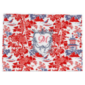 Chinoiserie Delft Frans rood blauw monogram Groot Cadeauzakje (Achterkant)