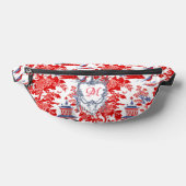 Chinoiserie Delft Frans rood blauw monogram Heuptasje (Liggend)