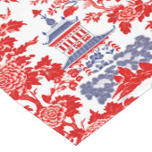  Chinoiserie Delft Frans rood blauw monogram Korte Tafelloper (Hoek)