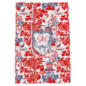 Chinoiserie Delft Frans rood blauw monogram Medium Cadeauzakje (Achterkant)