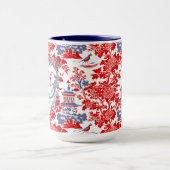 Chinoiserie Delft Frans rood blauw monogram Mok (Midden)