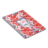  Chinoiserie Delft Frans rood blauw monogram Notitieboek (Rechterzijde)