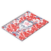  Chinoiserie Delft Frans rood blauw monogram Notitieboek (Linkerzijde)
