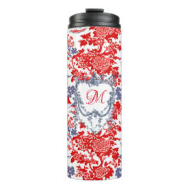  Chinoiserie Delft Frans rood blauw monogram Thermosbeker