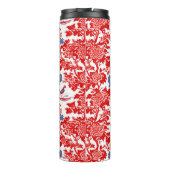  Chinoiserie Delft Frans rood blauw monogram Thermosbeker (Achterkant)