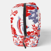 Chinoiserie Delft Frans rood blauw monogram Toilettasje (Rechts)