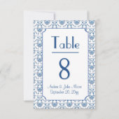 Chinoiserie Delfts Blauwe Patroon Tafelnummer (Voorkant)