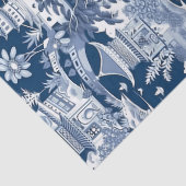 Chinoiserie Donkerblauw en wit Decoupage Tissuepapier (Detail)