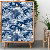 Chinoiserie Donkerblauw en wit Decoupage Tissuepapier