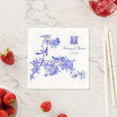 Chinoiserie Double Happiness Chinese bruiloft Servet (Insitu)