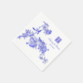 Chinoiserie Double Happiness Chinese bruiloft Servet (Hoek)