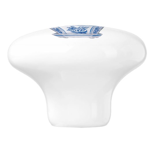 Chinoiserie Double Topiary Tree Keramische Knop (Zijkant)