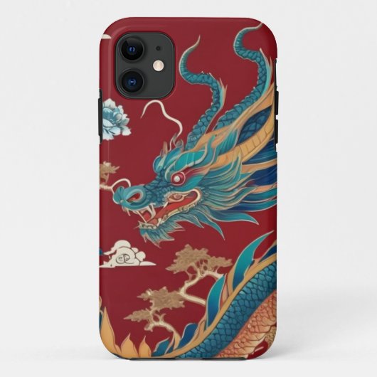 Chinoiserie Draken Hoesje (Achterkant)