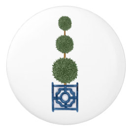 Chinoiserie Driehoekige Topiary Boom Keramische Knop