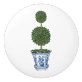 Chinoiserie Dubbele Topiary Boom Keramische Knop (Voorkant)