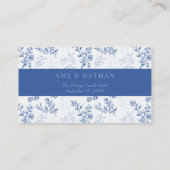 Chinoiserie dubbelzijdig Blauw Bruiloft Plaatskaartje (Achterkant)
