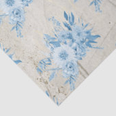 Chinoiserie Dusty Blue Grey Bloemenboeket Tissuepapier (Detail)