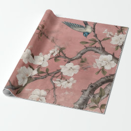 Chinoiserie Dusty Pink Cherry Blossom Background Cadeaupapier