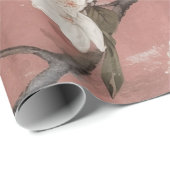 Chinoiserie Dusty Pink Cherry Blossom Background Cadeaupapier (Rol Hoek)