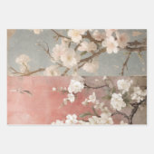 Chinoiserie Dusty Pink Cherry Blossom Background Inpakpapier Vel (Voorkant 3)
