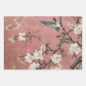 Chinoiserie Dusty Pink Cherry Blossom Background Inpakpapier Vel (Voorkant)