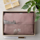 Chinoiserie Dusty Pink Cherry Blossom Background Tissuepapier (Geschenk)
