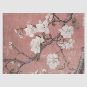 Chinoiserie Dusty Pink Cherry Blossom Background Tissuepapier