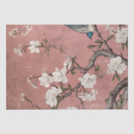 Chinoiserie Dusty Pink Cherry Blossom Background Tissuepapier