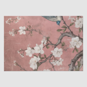 Chinoiserie Dusty Pink Cherry Blossom Background Tissuepapier