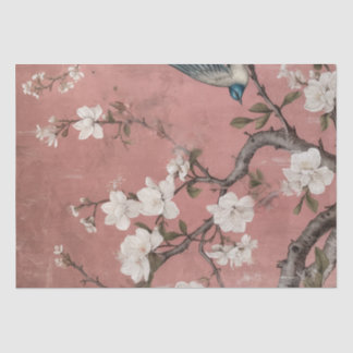 Chinoiserie Dusty Pink Cherry Blossom Background Tissuepapier
