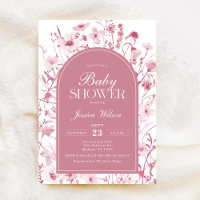 Chinoiserie Dusty Roze Bloemen Baby Meisje Douche