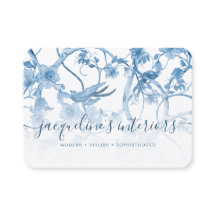 Chinoiserie Elegant Floral Dusty Blue  Bird