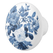 Chinoiserie Engels Roos Floral Delfts Blauw Wit Keramische Knop (Rechts)