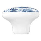 Chinoiserie Engels Roos Floral Delfts Blauw Wit Keramische Knop (Zijkant)