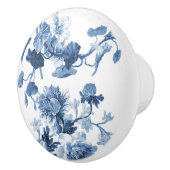 Chinoiserie Engels Roos Floral Delfts Blauw Wit Keramische Knop (Rechts)