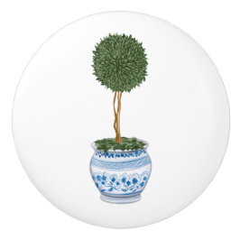 Chinoiserie Enkele Topiary Boom Keramische Knop