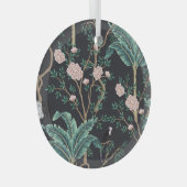 Chinoiserie Exotic Birds: Bananenboomwand Glas Ornament (Voorkant Rechts)