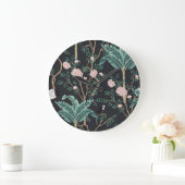 Chinoiserie Exotic Birds:  Bananenboomwand Grote Klok (Huis)