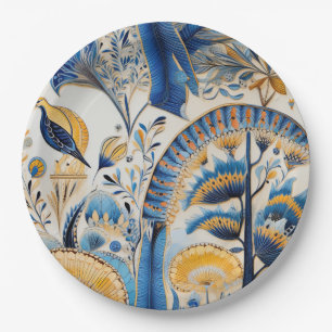 Chinoiserie Exotische Vogels Botanisch Patroon (4) Papieren Bordje