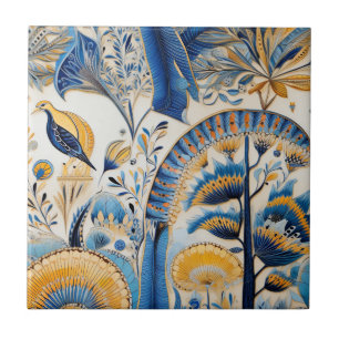 Chinoiserie Exotische Vogels Botanisch Patroon (4) Tegeltje