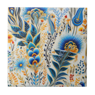 Chinoiserie Exotische Vogels Botanisch Patroon (5) Tegeltje