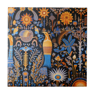 Chinoiserie Exotische Vogels Botanisch Patroon (6) Tegeltje